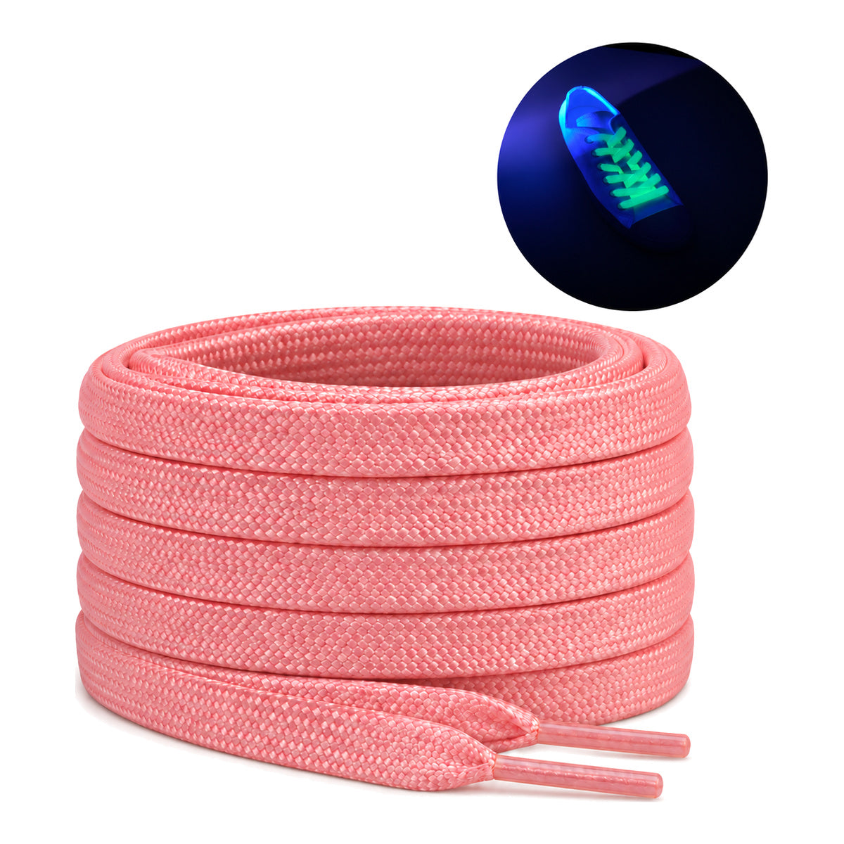 Roze – veters lichtgevend plat roze 02 dag nacht