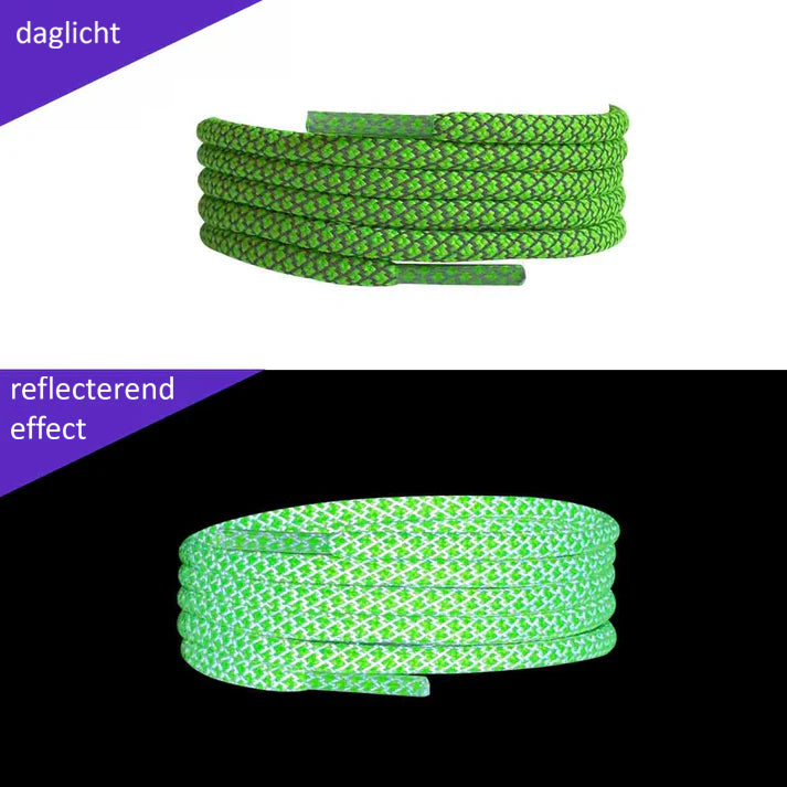 veters-reflecterend-rond-limoengroen