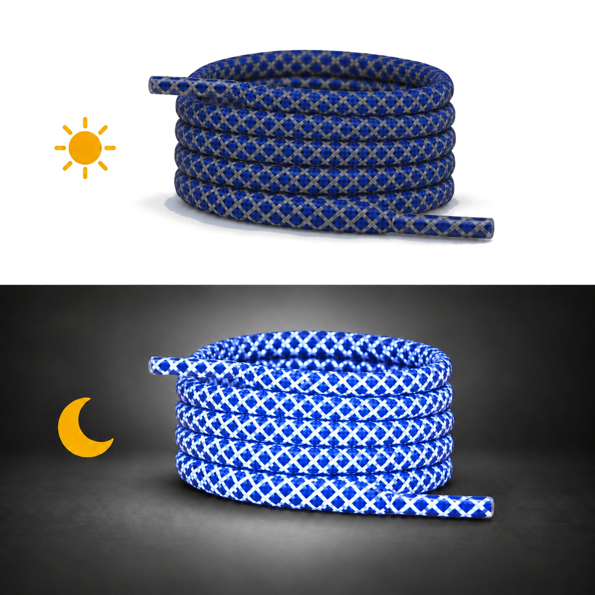 Blauw – veters rond dag nacht 01 blauw
